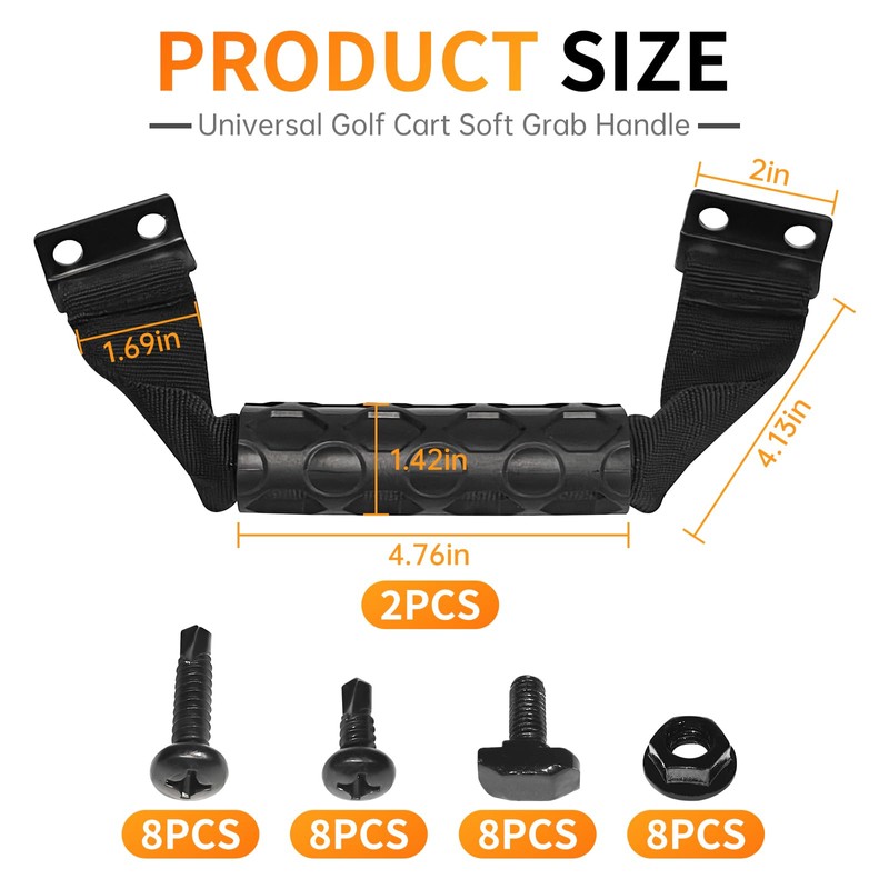 2 Pack Universal Golf Cart Soft Grab Handle Compatible with