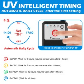 Aquarium Filter U-V w/Scientific 3,6,12,24H Timer 200GPH for 20-75Gal Fish Turtle Tank Bio Sponge Internal Filter Power Pump Deodorization Saltwater Freshwater Killing Green Clean Machine Air Supply