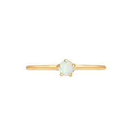 Elli Ring Ladies Band Basic Geo with Synthetic Opal in 925 Sterling Silver