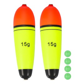 YELARXI Fishing Slip Bobbers, EVA Foam Bobbers Slip Floats with Fish Beads, 4.2 Oz Floatage Fit for Perch Carp Bass Fishing Corks Saltwater Freshwater (2 Pack, Red/Yellow)