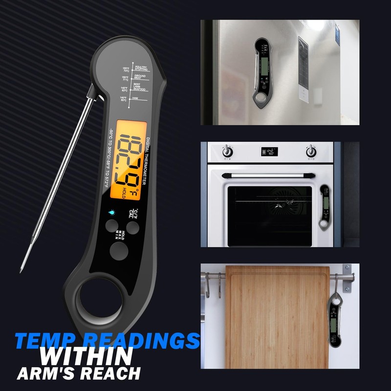 NIUTA Meat Thermometer Digital, 1 Sec Instant Read, NIST Certified