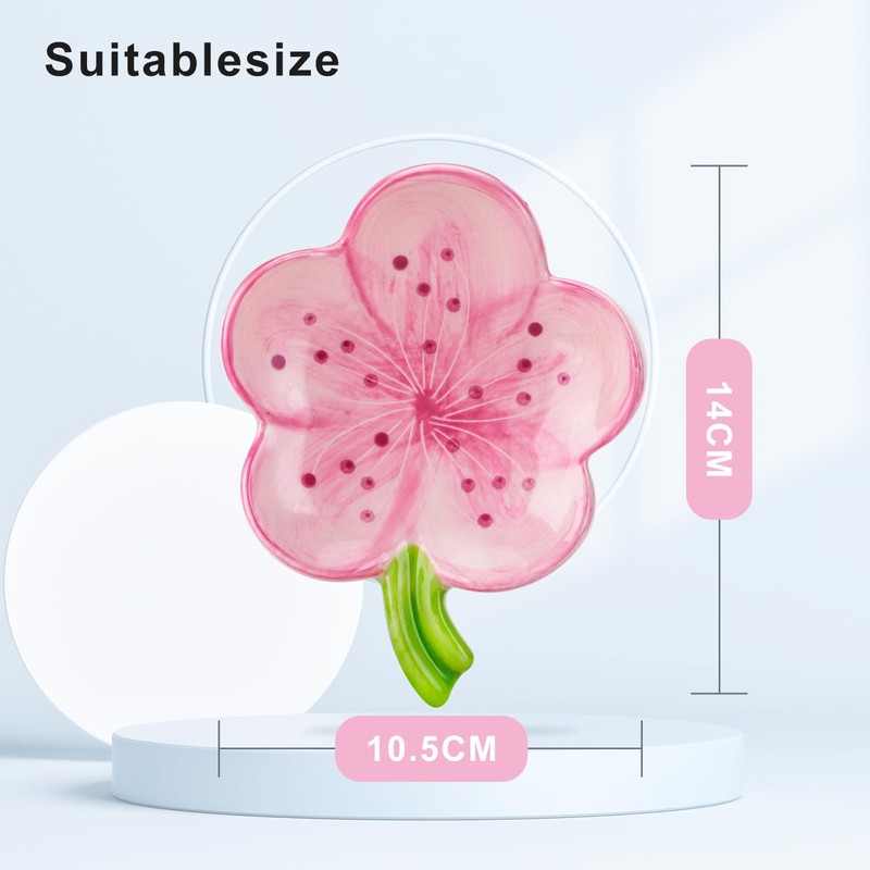 HuaLiSiJi Ceramic Soap Dish, Leaf Soap Dish with Drain, Sustainable