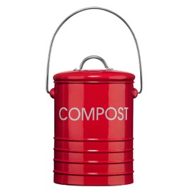 Premier Housewares Compost Bin with Handle, Red