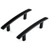 HESTIA HARDWARE 3 Pack - Black Solid Curved Bar Pull