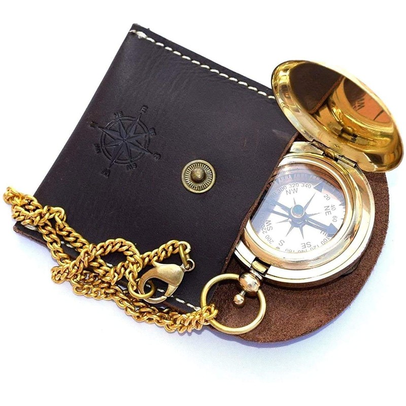 VERTERIS Nautical Vintage Compass Solid Brass Compass in a Black