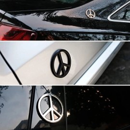 NoBrand Car Sticker, Symbol Bumper Decal, No War Metal Emblem Badge Black