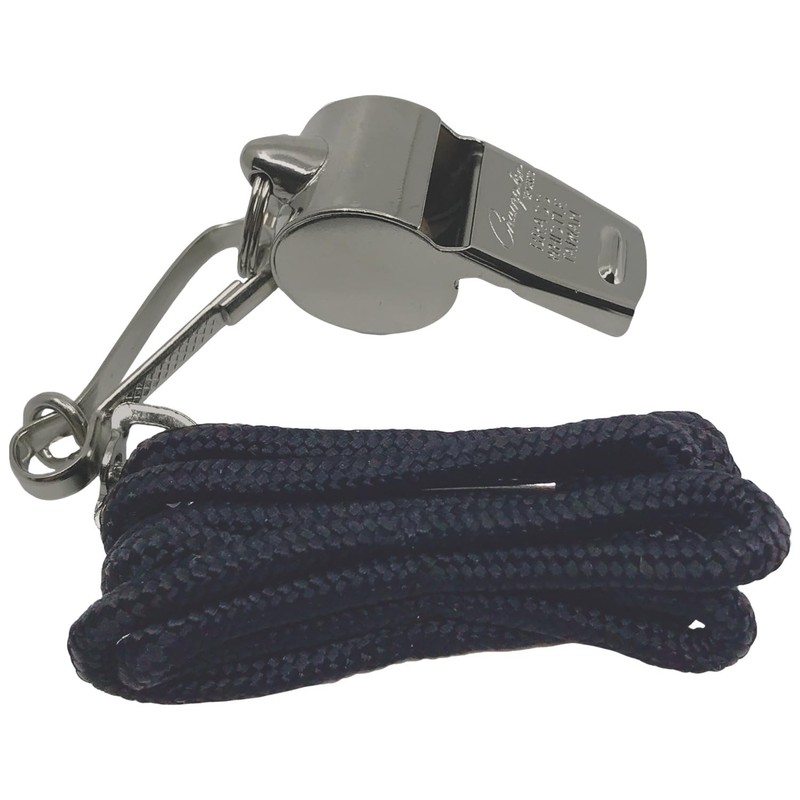 Champion Sports Metal Whistle with Lanyard - 12 Pack