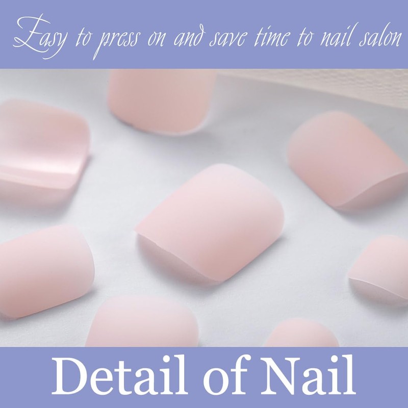Outyua Solid Square Fake Toenails Matte Press on Toe Nails