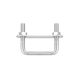 TOP-VIGOR M8 Square U-Bolts, 52mm Inner Width 50mm Length 304 Stainless Steel U-Bolts with Nut, Plate for Building Installations Mechanical Parts Connection Cehicles Ships