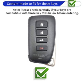 WENHENI Keyless Entry Systems Key for Lexus Key Fob Cover Shell with Keychain Fit for Lexus RX ES GS LS NX RS GX LX RC LC (Gold-Pink)