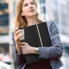 FYY Binder, A4 Clipboard, Tri-Fold, Premium PU Leather, Storage Pocket, Includes Pen Holder, Magnetic Closure, Multi-functional, Folder, Desk Pad, Conference Pad, Business File, Document Folder, For