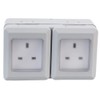 Pro Elec PEL00887 2-Gang Weatherproof mains Socket, IP55