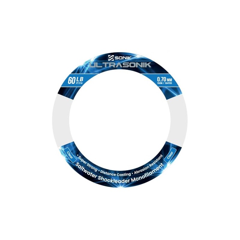 Sonik UltraSonik Clear Mono Shockleader 150m: 60lb