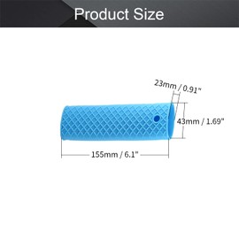 MroMax Silicone Hot Handle Holder 6.1 Inch Non Slip Potholder Heat Resistant Pot Handle Sleeve for Cast Iron Pot Woks Frying Pans Griddles Skillets Oven Blue 3Pcs