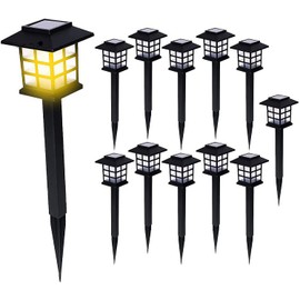 VaygWay 12 Pack Bright Solar Pathway Lights - Premium Quality Waterproof Outdoor Solar Powered Lamp Lights for Garden, Walkway LED Lamp- Perfect for Patio, Lawn, Yard, Driveway, Landscape