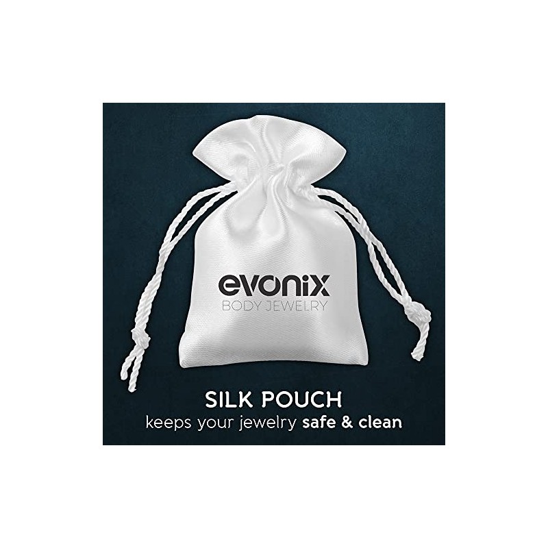Evonix 20g Clear Nose Studs - Bioflex L-Shaped Nose Retainers