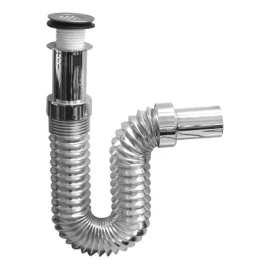 Fleximatic 3337A cespol flexible lavabo ovalin cubierta acero inox cromado color plateado