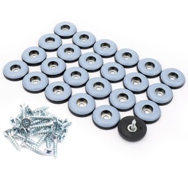 24 Pack Screw on Chair Gliders (1 Inch Diameter), PTFE (Teflon) Furniture Leg Slides, Chair Glides for Hardwood Floor, Carpet, 1'' Floor Protector, Furniture Leg Moving Pads(25mm)