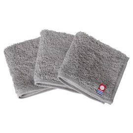 Oruta Imabari Towel Certified Handkerchief, Set of 3, Plain, Towel Handkerchief, 7.9 x 7.9 inches (20 x 20 cm), Smaller, Hand Towel, Compact, 100% Cotton, Made in Japan (Gray 3 Pieces)