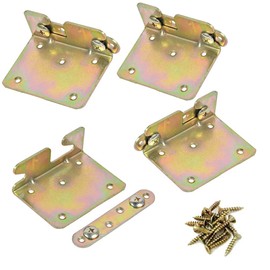 WANLIAN Bed Rail Brackets, Bed Frame Hardware, Set of 4 with Screws