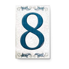 Kantu 2113030 Aragon Ceramic Tile Address Number, Blue