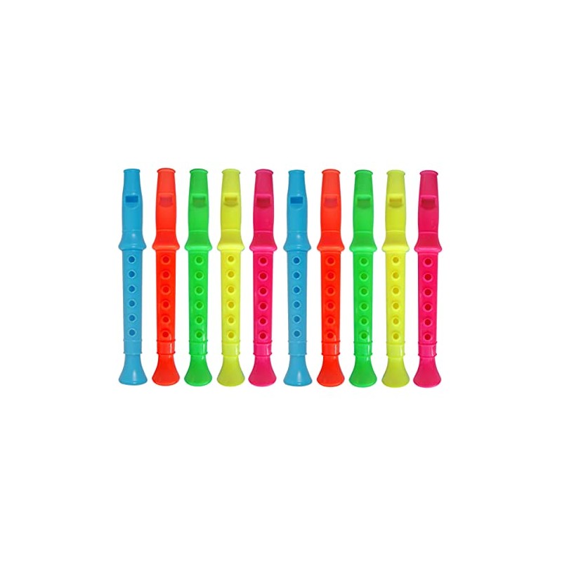HENBRANDT Children's Plastic Recorder / Penny Whistle Assorted Colours (Pack