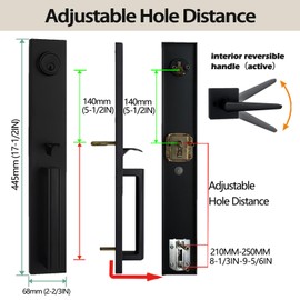 NEWBANG Heavy Duty Keyed Handleset for Entrance Door Lever in Matte Black Finish, Reversible for Left and Right Handed, MDHST2016DB-BR