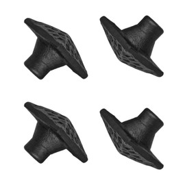 Mystic Colonial Cast Iron Square Cabinet Knobs – Pack of 4 Antique Handforged Drawer Pulls for Dressers, Closets & Kitchen Cabinets – Vintage Black Iron Knobs, 1 1/4 Inch Each