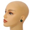 15mm Diameter Dark Green Matte Acrylic Button Shaped Stud Earrings