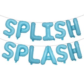 Splish Splash Birthday Decoration Boy Splish Splash Birthday Bash Party Supplies Splish Splash Birthday Balloons Pool Birthday Party Decoration Balloons (SPLISH SPLASH Light Blue)