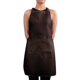 Hardys Plain Kids Apron with 2 Front Pockets - Apron for Secondary School & Primary Ages 8-16 | Durable Kids Aprons Suitable for Craft, Art, Painting, Cooking | 74x54cm Brown