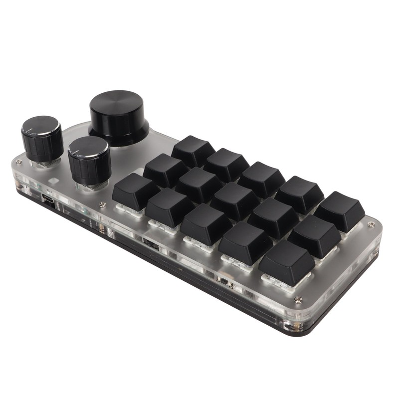 USB Mini 15 Key Keypad with 3 Knobs Type C