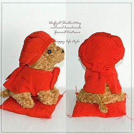 kanreki-animal-dollset-3 Red Chanko & Hat Toy Poodle (Brown) Set