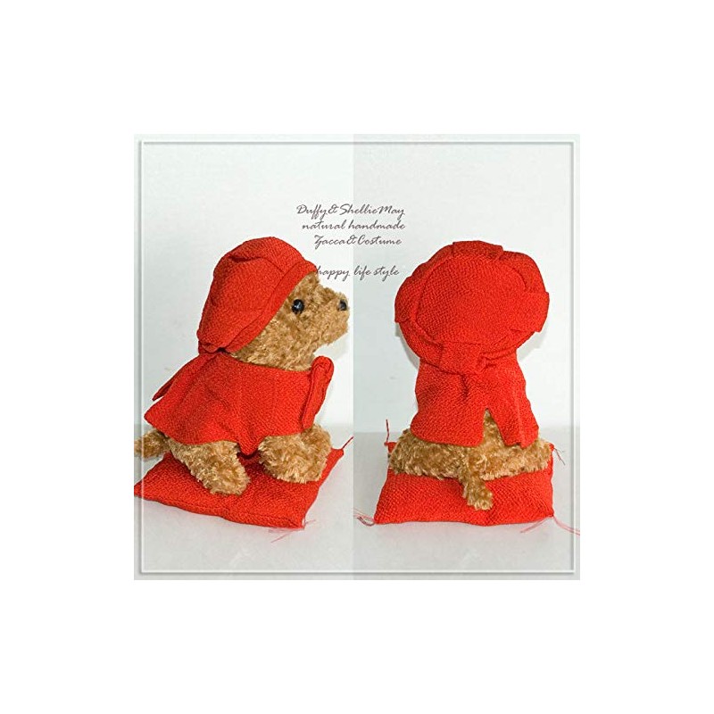 kanreki-animal-dollset-3 Red Chanko & Hat Toy Poodle (Brown) Set
