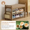 Homaxy 2-Tier Shoe Rack Bench, 28.2 in, Walnut and Light