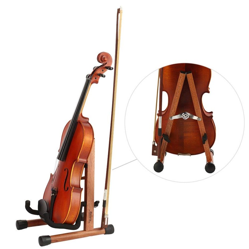 Neboic Ukulele Stand, Wood Violin Stand with bow holder, Wooden