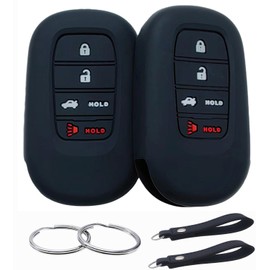 REPROTECTING Silicone Rubber Key Fob Cover Compatible with 2022-2026 Honda Accord Civic CR-V Sport SI EX EX-L Touring (Black/Black, 4 Buttons)