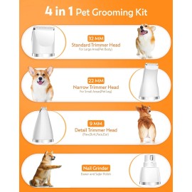 Masagotti Hair Clippers Grooming Kit with Nail Grinder, 4 in 1 Cordless Electric Trimmer