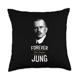 psychology retro gifts for philosophers Forever Carl Gustav Jung-Analytical Psychology Throw Pillow, 18x18, Multicolor