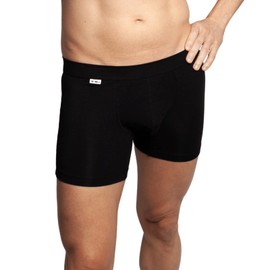 T-BÔ TBó Men's 4-Inch Boxer Brief 3-Pack - Comfortable Viscose Derived from Bamboo Underwear Breathable Microfiber, Black, Small