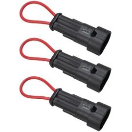 (3-Pack) Seat Safety Switch Bypass Plug Compatible with Kioti & Bobcat CT Series Tractors, 2-Pin Waterproof Jumper Connector for Seat Sensor Bypass (Not for PX Air Ride Seats)