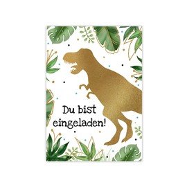 Minkocards 12 Invitation Cards Children's Birthday Party Boys Dinosaur with 12 Envelopes Invitations Boys Birthday