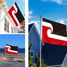 Large 3×5 FT Maori Flag, Big Maori 100D National Outdoor Banner,DecorGarden With Brass Gromment