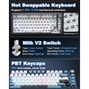 MIKIBY Y75 Wireless Mechanical Keyboard,75% Hot Swappable Custom Keyboard with