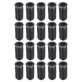 sourcing map 20Pcs Threaded Inserts, M8-1.25x30 Zinc Plated Carbon Steel Hex Socket Drive Screw-in Nut Threaded Inserts for Wood Working Tools and Accessories