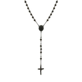 Manfnee Rosary Necklace for men and women Medal & Cross Religious Stainless Steel Praying Rosary Necklace