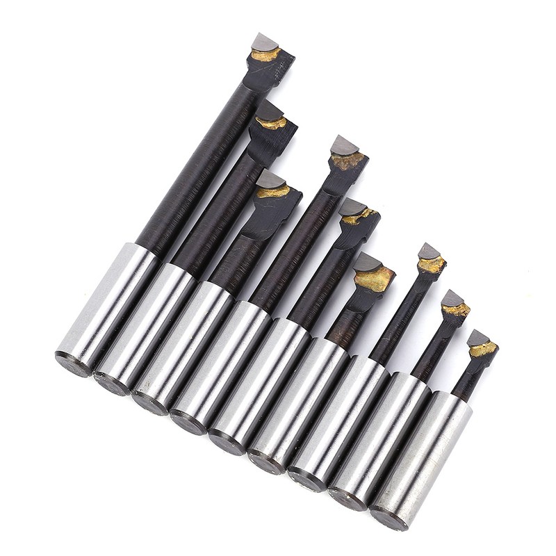 9Pcs Boring Bar Set 12mm F1 Type High Speed Steel