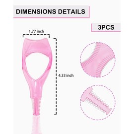 MYGLOAR 3 Pack Mascara Protection Applicator for Upper and Lower Eyelashes, Guide Aid with Eyelash Comb, 3-in-1 Makeup Beauty Eyelash Tool, Eyelash Comb, Eyelash Separator