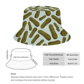 Bucket Hat for Men Women Funny Food Summer Beach Fishing Packable Outdoor Sun Fisherman Hat Fashion Retro, Style24, One Size