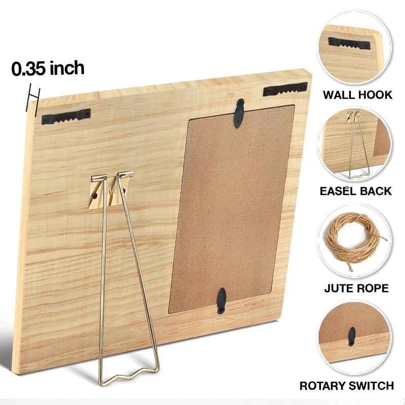 NGAEAK Grandpa Gifts From Grandkids - Rustic Wood Picture Frame,